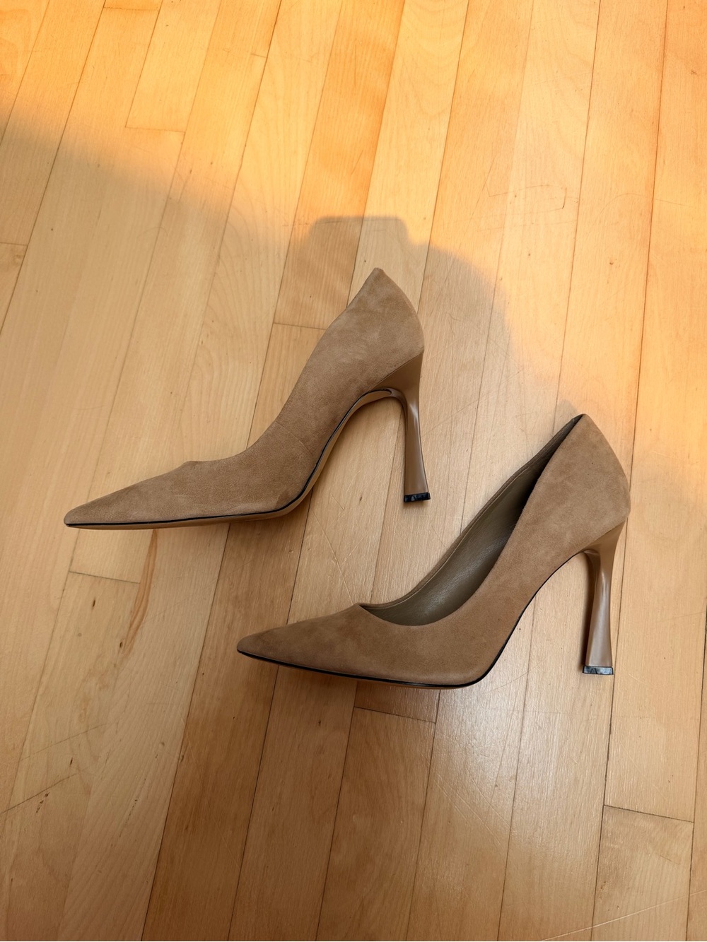 Marc Fischer Sassie Classic Pointed-Toe Suede Pumps in Taupe